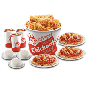 6-pc. Chickenjoy w/ Rice, Jolly Spaghetti & Drinks