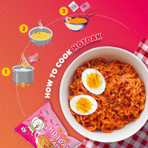Hotdak Carbo Stir-Fry Ramen