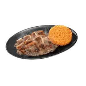 Sizzling Liempo w/ Mushroom Gravy & Java Rice